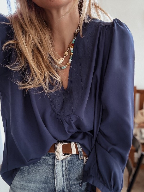Producto - Blusa Grecia Azulino Broderie