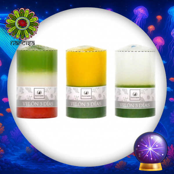 Producto - Velón 3 dias combinado Iluminarte