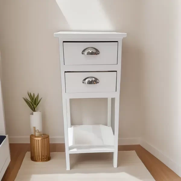Producto - MESA DE LUZ NORDICA SOMMIER CHICA 30X28X70alt color BLANCO