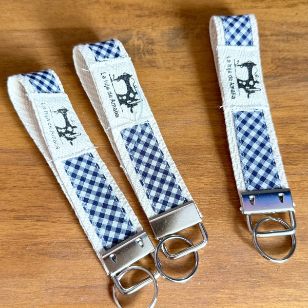 Producto - Llavero cuadrillé azul