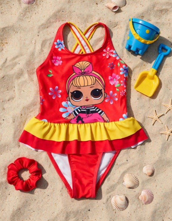 Producto - Enteriza niña voladito LOL Rojo importada MA024 - 0