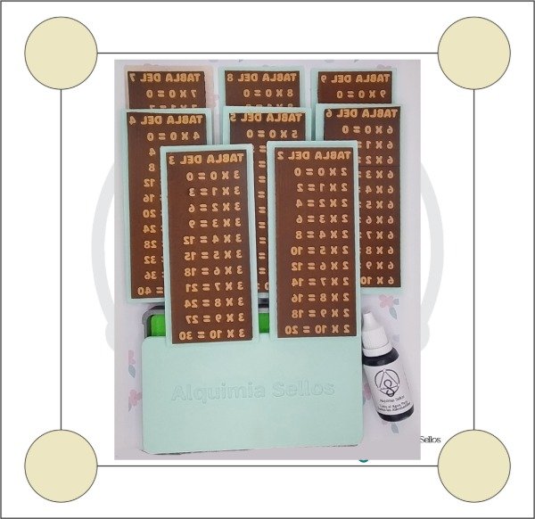 Producto - Set de Tablas de Multiplicar Con Resultados - Set Almohadilla y Tinta