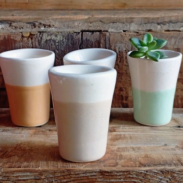 Producto - Cuenco Mini / Macetita Cónica - Natural y Visón