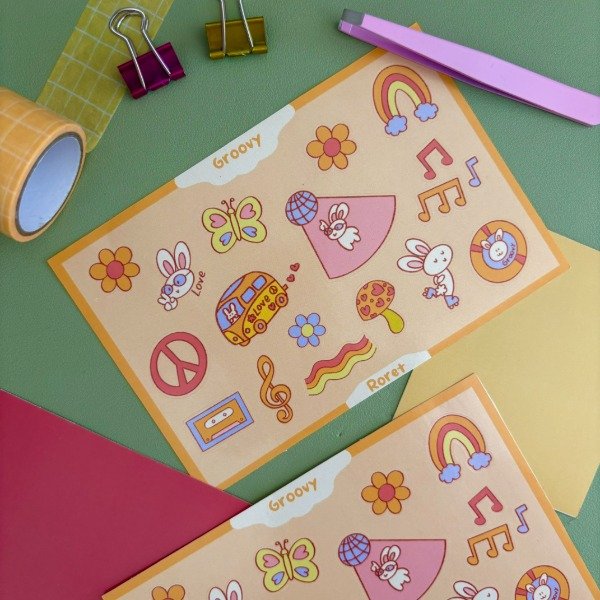 Producto - Plancha de stickers - Groovy