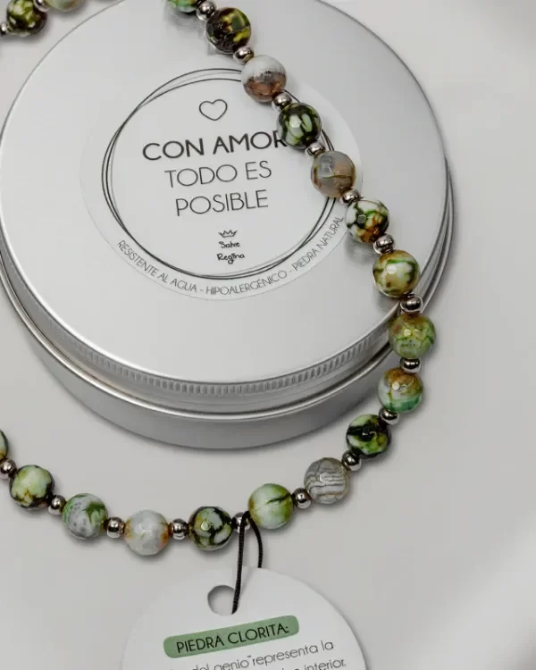Producto - Collar Acero Brunella [Piedra Clorita] - 0