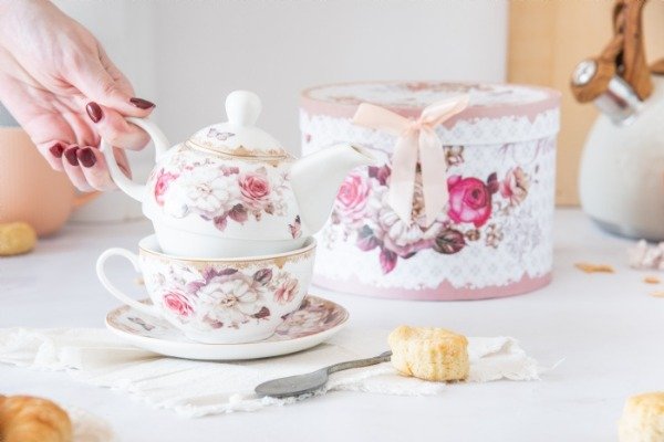 Producto - Juego tetera y taza flowers  (tea for one)