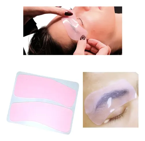 Producto - Parche silicona reutilizable para cejas rosa/ transparente con glitter #JUN-YT01