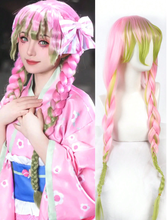 Producto - Peluca Rosa Mitsuri - Demon Slayer (Kanekalon)