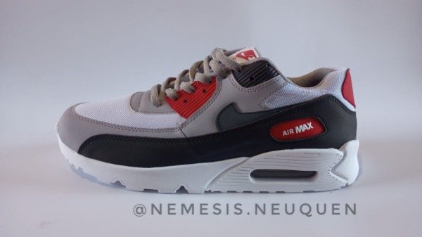 NIKE AIR MAX 90 GRIS ROJO - Nemesis
