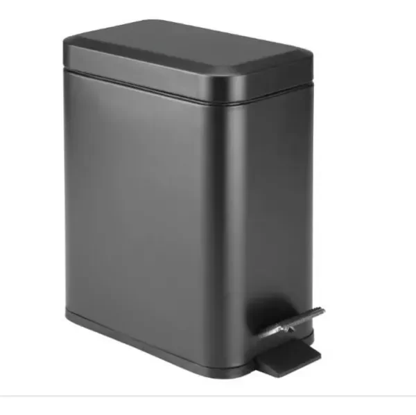 Producto - (Negro) Tacho De Basura 5lts Acero Pintado Con Pedal Y Balde