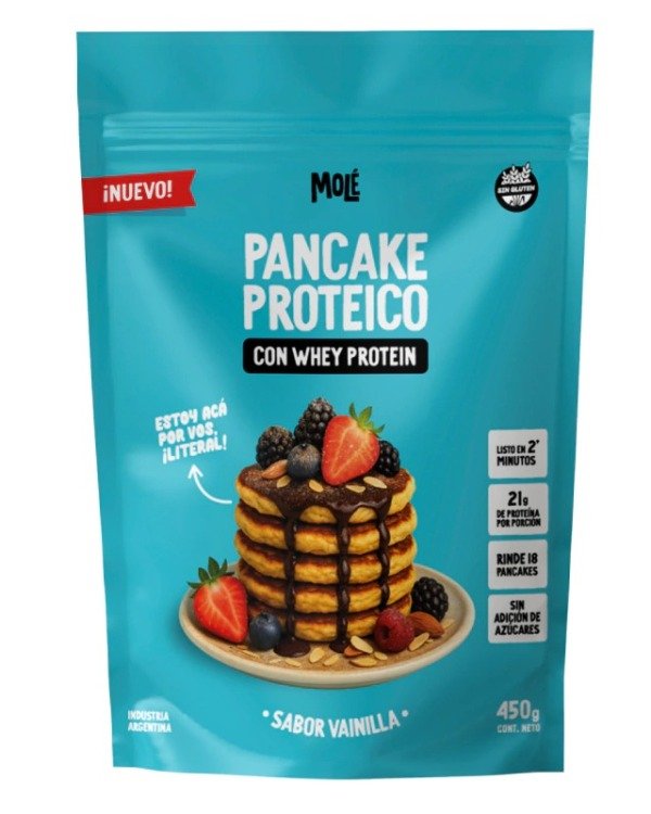 Producto - PANCAKE PROTEICO 450G MOLE VAINILLA 18u