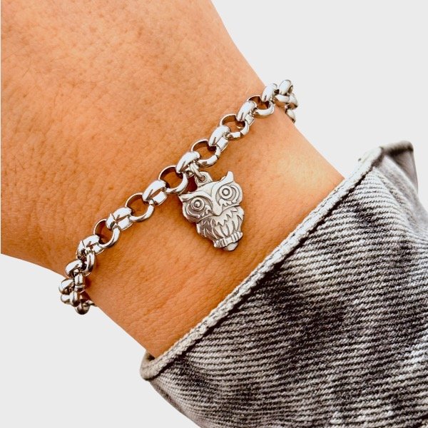 Producto - Pulsera de acero quirúrgico - Rolo 5mm - Buho