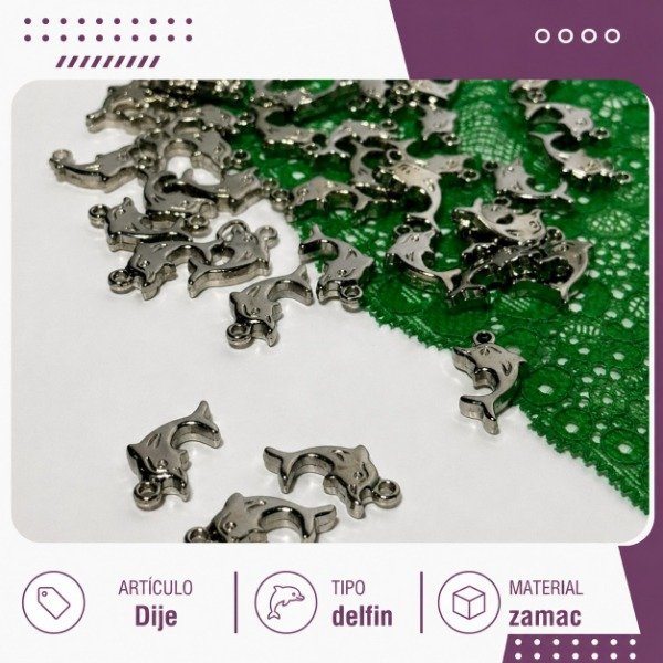Producto - Dije delfín zamac (5u)