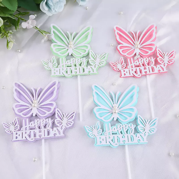Producto - EVA MARIPOSAS CON PERLAS TOPPERS/DECORACION HOGAR