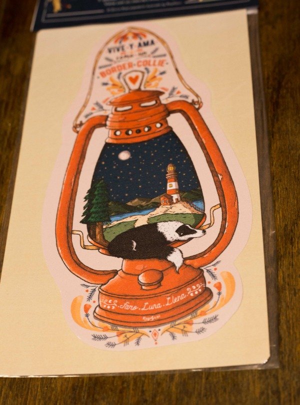 Producto - Sticker de Vinilo "Farolito Border Collie"
