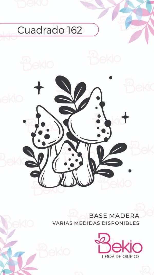 Producto - Sello Cuadrado 162 - Hongos Fungi