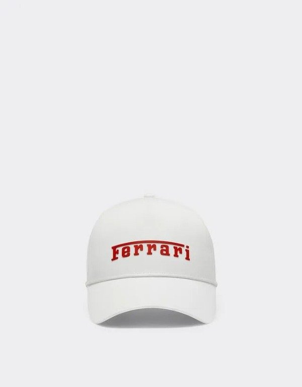 Producto - Gorra Ferrari Blanca y roja (bordada)