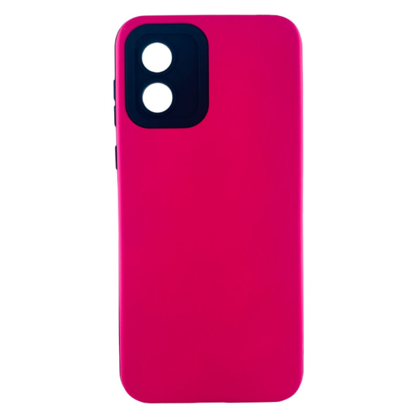 Producto - Funda TPU revestida con Silicona - Color Fucsia y Negro - Motorola E13 - Mobile
