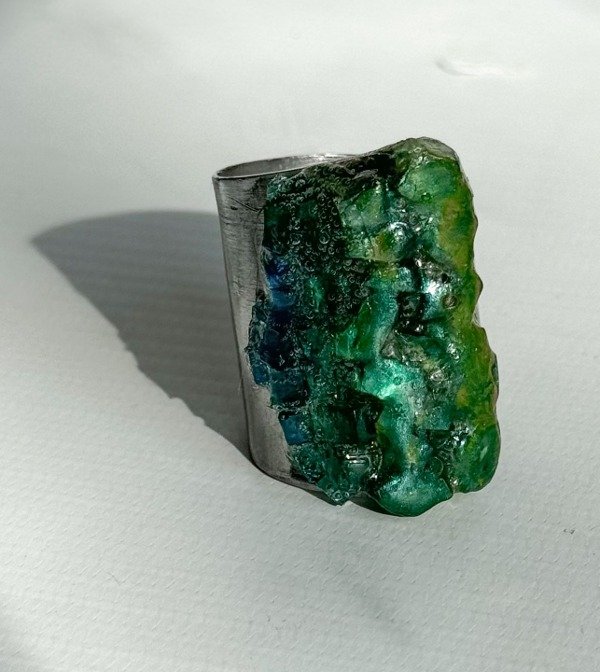 Producto - ANILLO TRENCADIS  rectángulo verde - 0