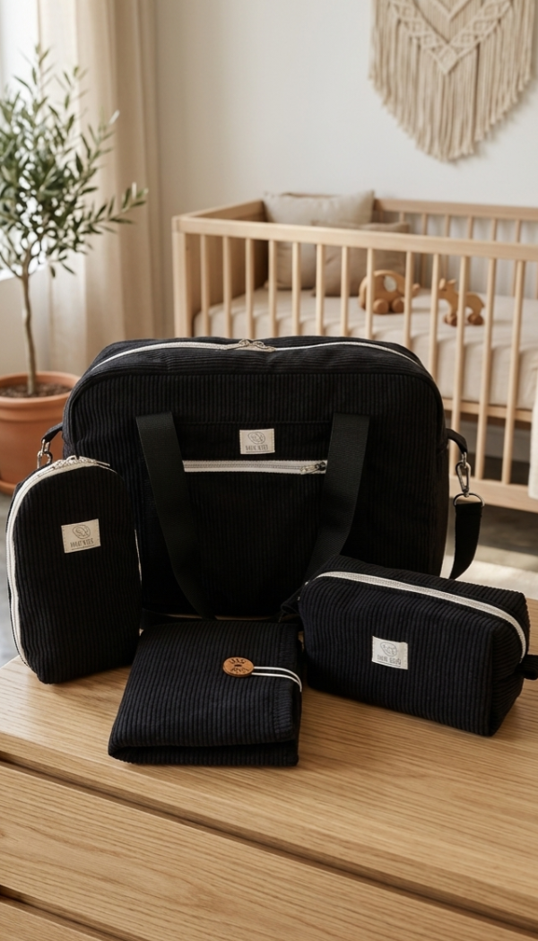 Producto - Kit maternal corderoy negro