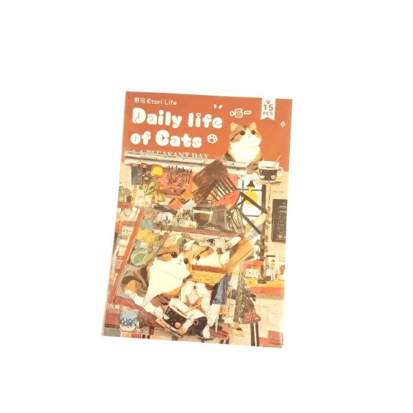 Producto - Set de 15 stickers - Daily Life of Cats: Coffee Routine