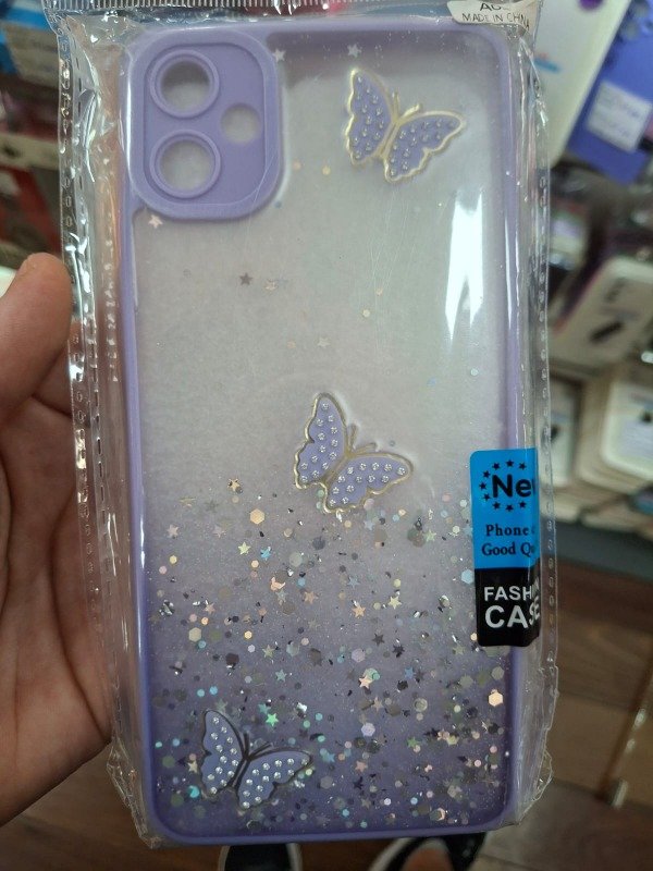 Producto - Transparente brillo mariposa lila