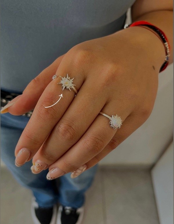 Producto - Anillo cubic y sol tornasolado