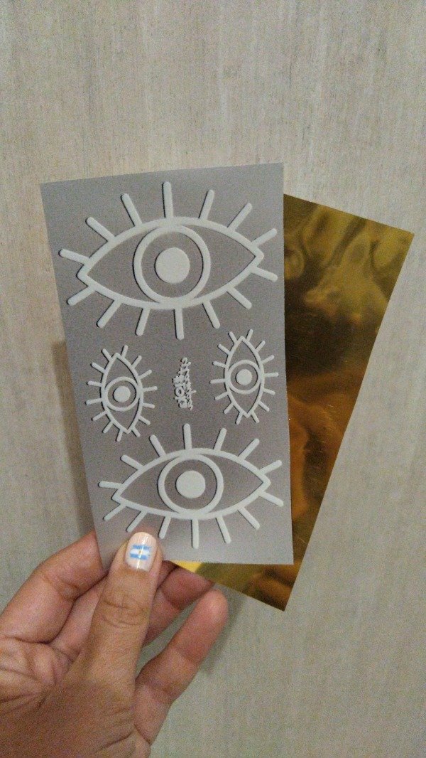 Producto - Termotransferible ORO Tira (7,5x14,5cm) Ojo Turco #1 grande