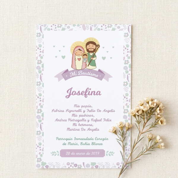 Producto - Diseño de Estampitas - Modelo Sagrada Familia