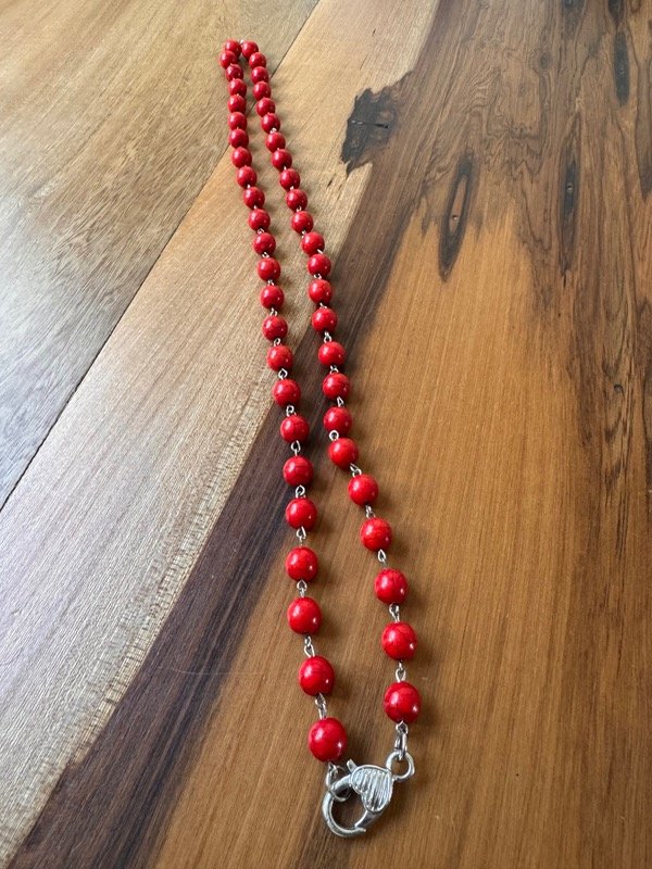 Producto - Collar piedras naturales rojo