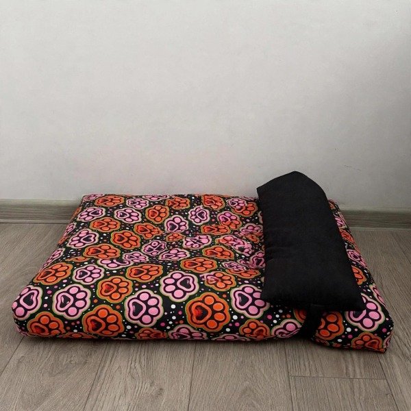 Producto - Colchonetas Rectangular con Almohadon Huellas Naranjas - 2