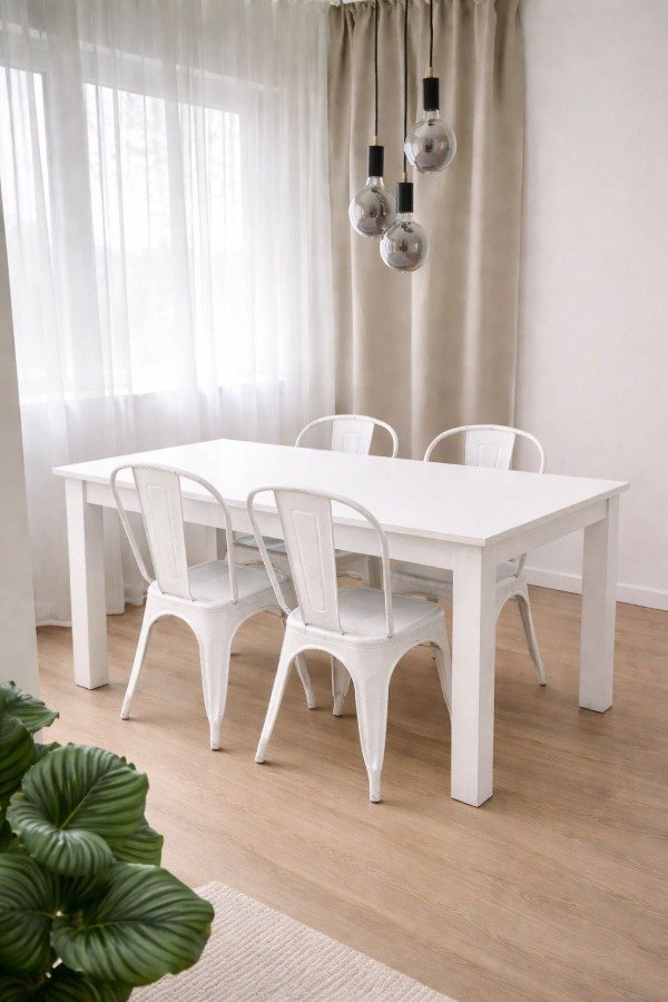 Producto - Mesa Simil / Blanca y Microcemento