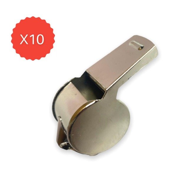 Producto - Silbato Plateado De Metal Arbitro Murga 10 Unidades