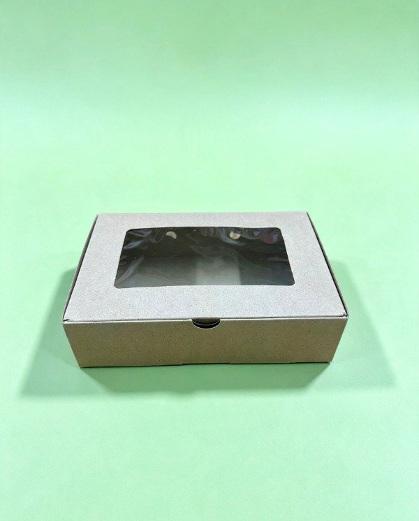 Producto - CAJA CARTULINA KRAFT T/BISAGRA  C/VISOR -COD. 226 medida14x5.5x20 - 0