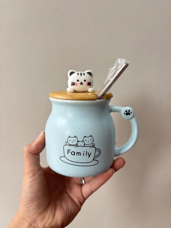 Producto - Taza Gatito con tapa y cuchara