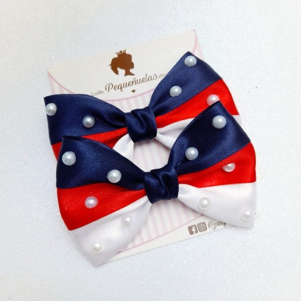 Producto - Moños Bianca Azul, Rojo y Blanco