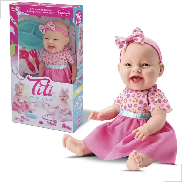Producto - Bebe Titi Papinha Con Platito Cubiertos Muñeca 34 Cm