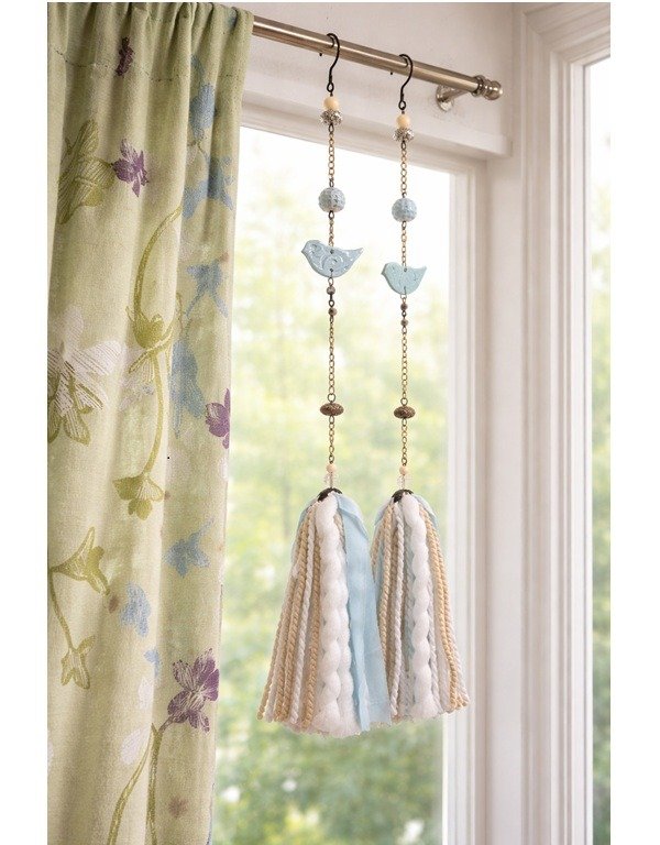 Producto - Borla Susurro de aves - verde turquesa