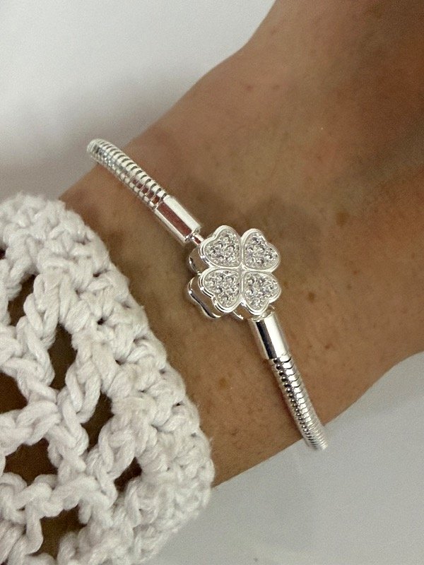 Producto - PB1281 Pulsera Pandora cierre trébol con micropave
