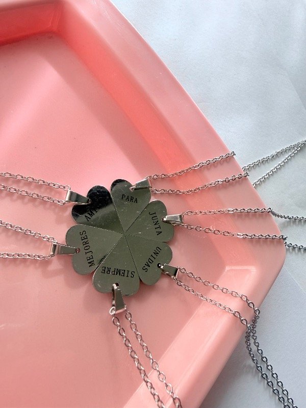 Producto - Cadenas para compartir amistad x6 corazones acero