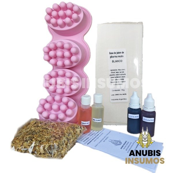 Producto - KIT JABONES ARTESANALES CON MOLDE MASAJEADOR (PRINCIPIANTE) (NUEVO 2026)