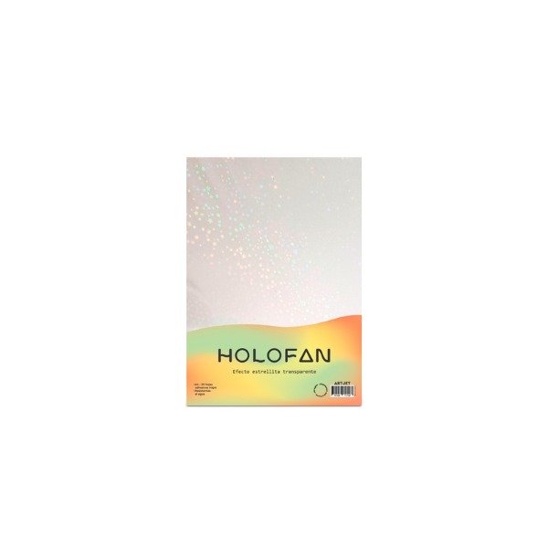 Producto - PAPEL AUTOADHESIVO ART JET HOLOFAN ESTRELLITA TRANSPARENTE - 0