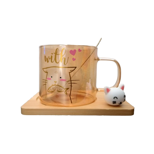 Producto - Taza Vidrio Diseño Gato