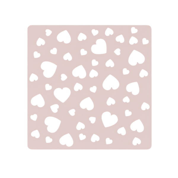 Producto - Stencil Corazones Mix 15x15