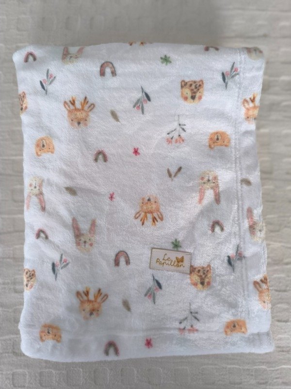 Producto - Manta polar animales nórdicos rosa