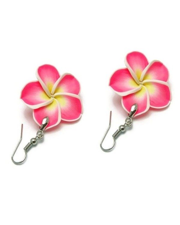 Producto - Aros Porcelana fría. Flor Plumeria