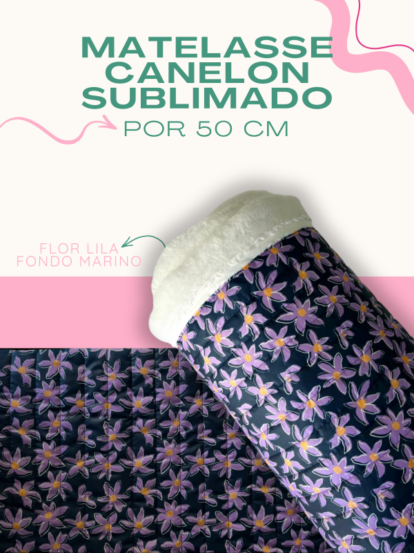 Producto - CANELÓN - FLORES LILAS FONDO AZUL X 50 CM