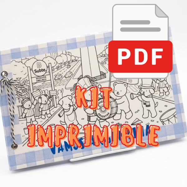 Producto - Kit Imprimible A4  Cuaderno para Colorear Vamos Argentina