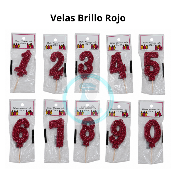 Producto - Velas con Brillo Rojas x1
