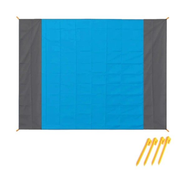 Producto - MANTA DE PLAYA 200x140 AZUL Y GRIS NOMADIC